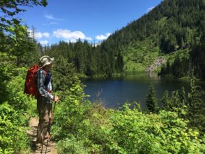 Hiker Greider Lake Washington State
