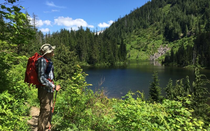 Hiker Greider Lake Washington State